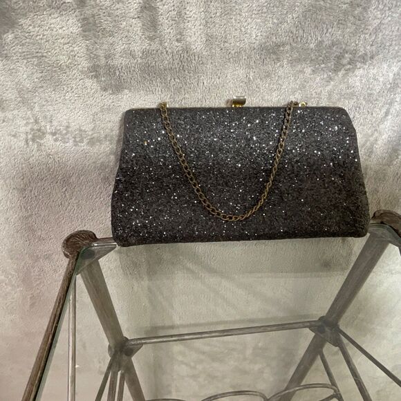 Unbranded Handbags - Vintage Beaded Glitter Sparkle Evening Clutch Bag Purse Black about 9”X 5”